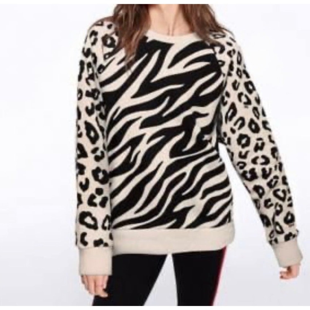 Victorias Secret VS Pink Animal Varsity Legging Crew Leopard Zebra